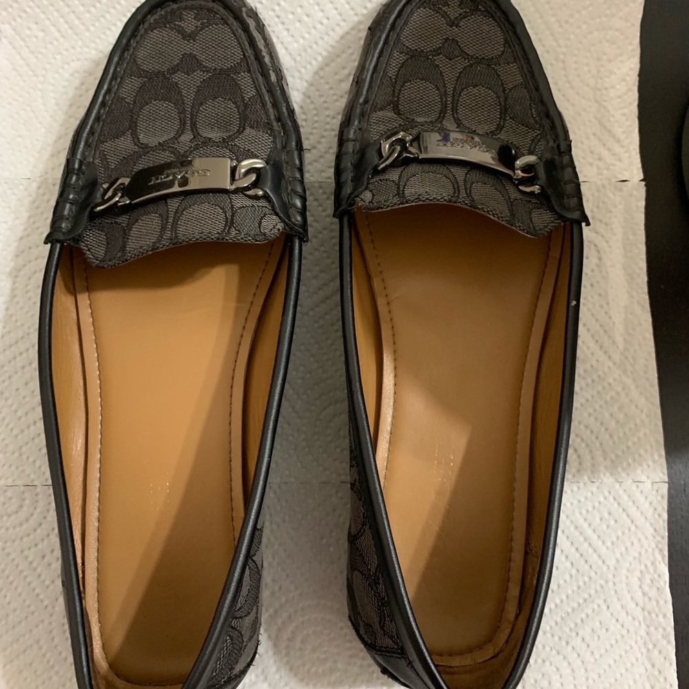 Coach Womens Olive Sand Printed Snake Loafers - Picture 7 of 8